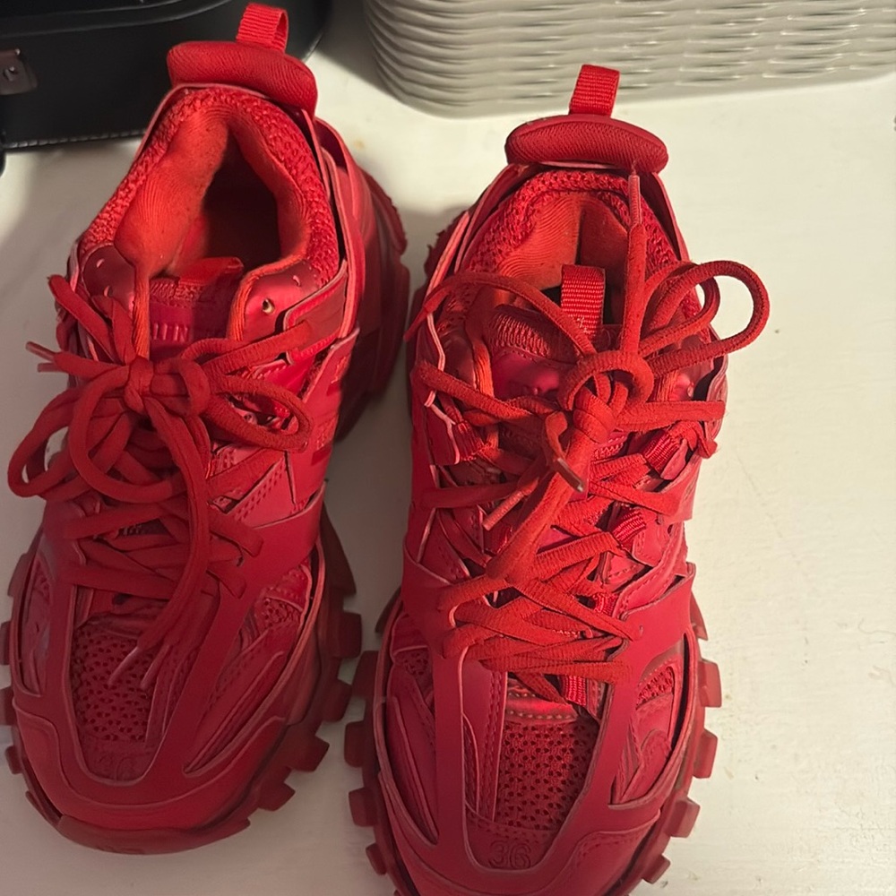 Red track balenciagas